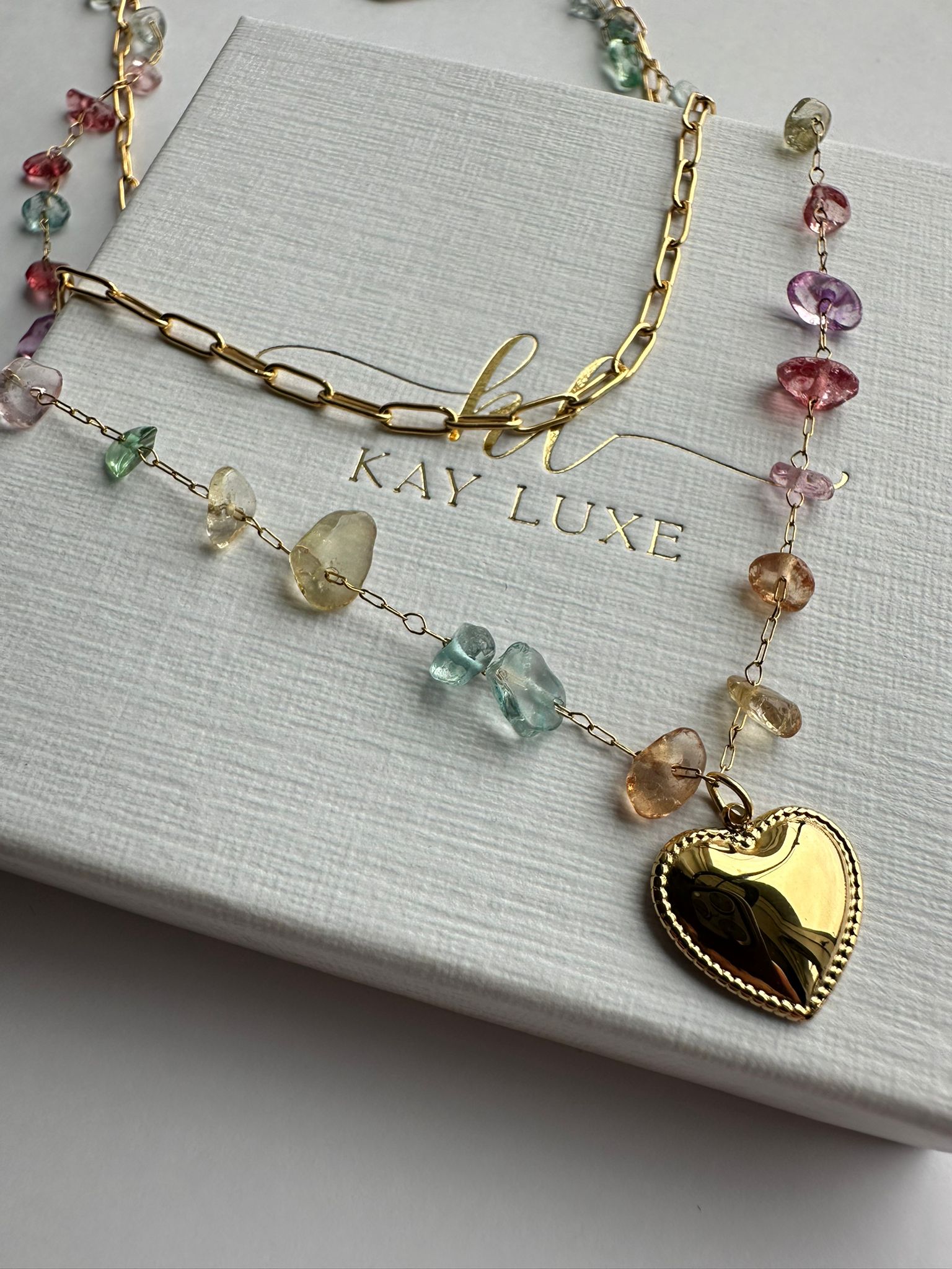 Daisy Drop Heart Necklace