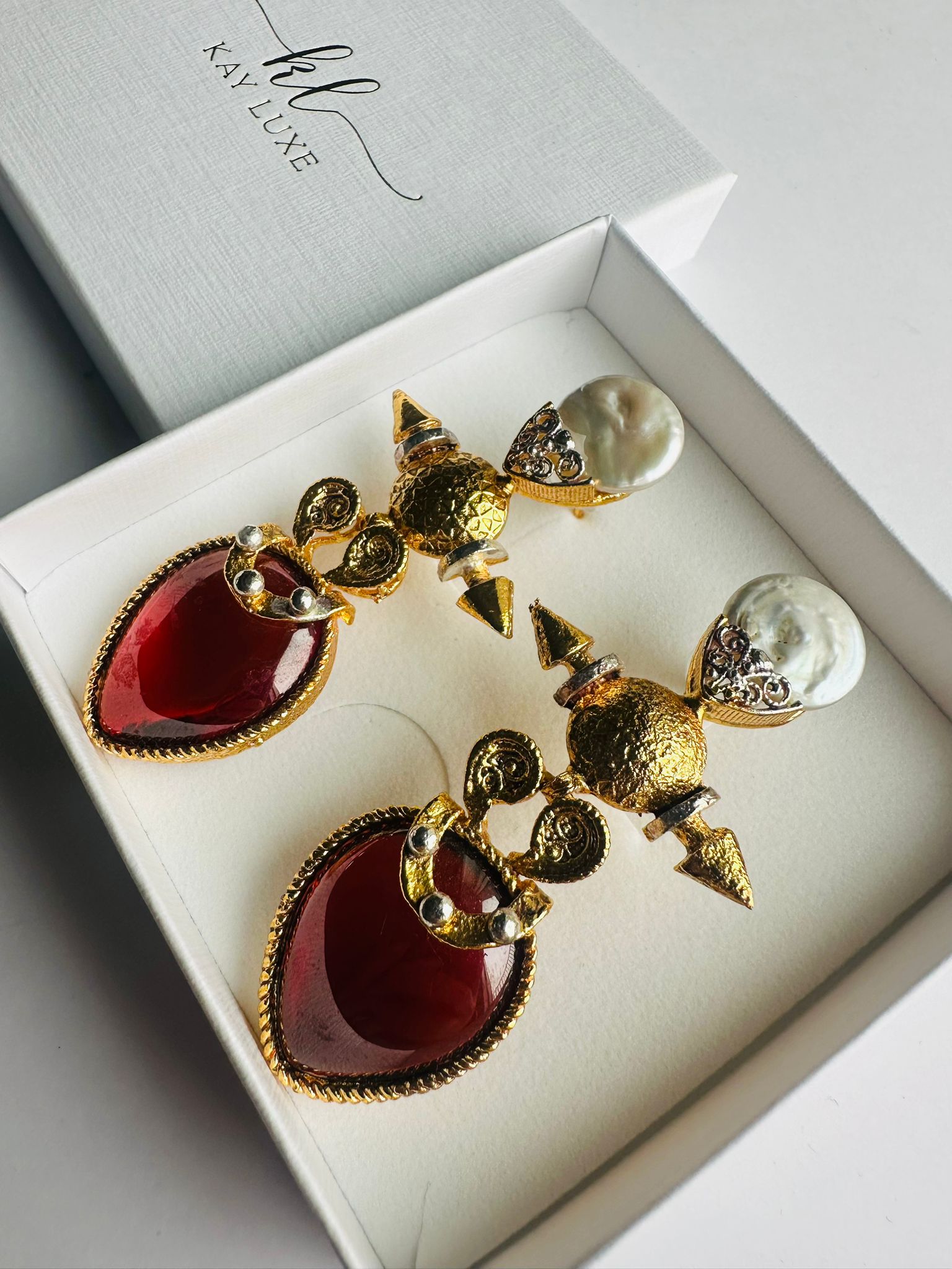 Scarlet Empress Earrings - Handmade