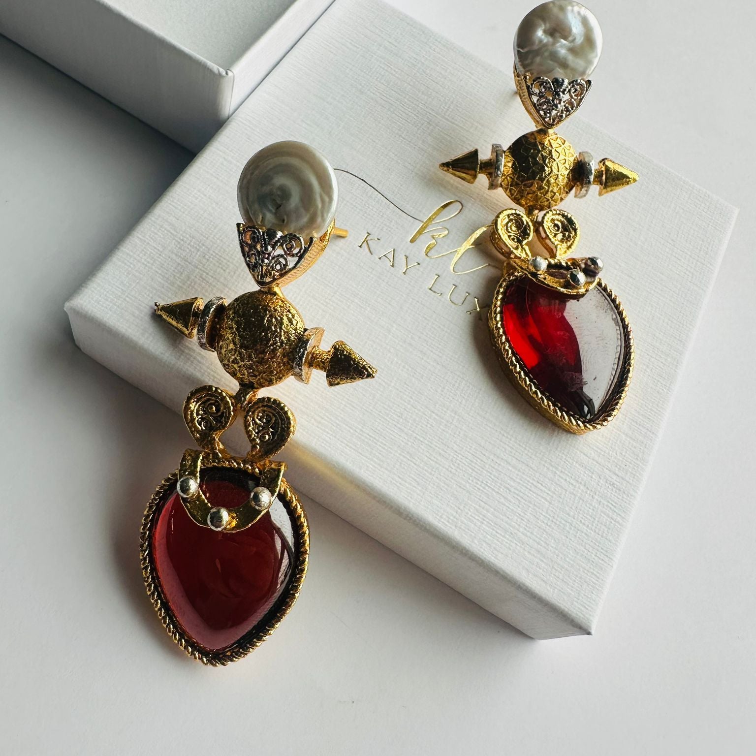 Scarlet Empress Earrings - Handmade