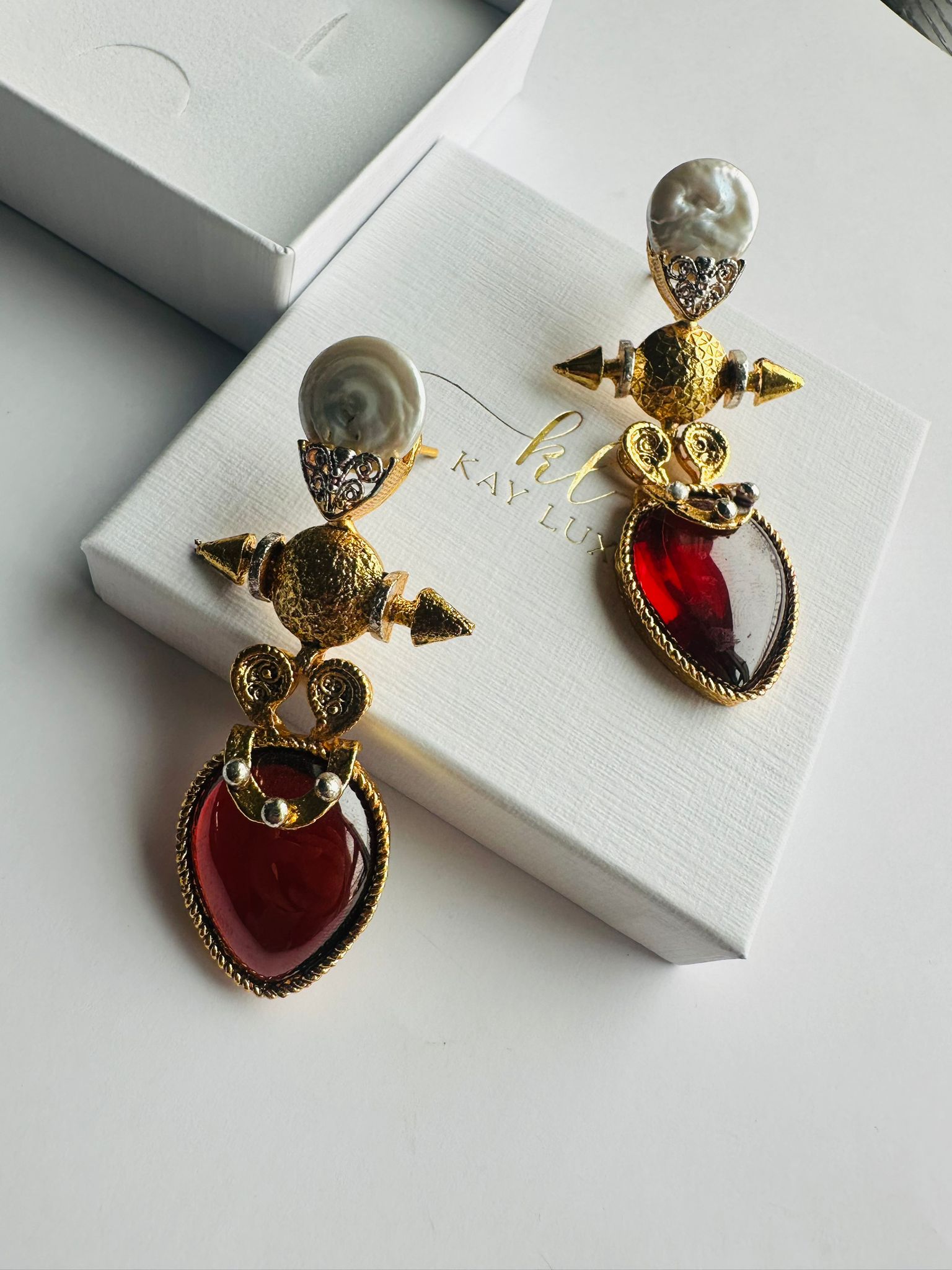 Scarlet Empress Earrings - Handmade