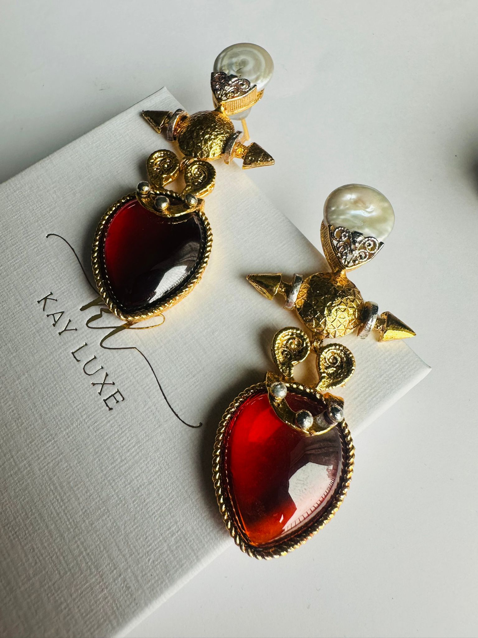 Scarlet Empress Earrings - Handmade