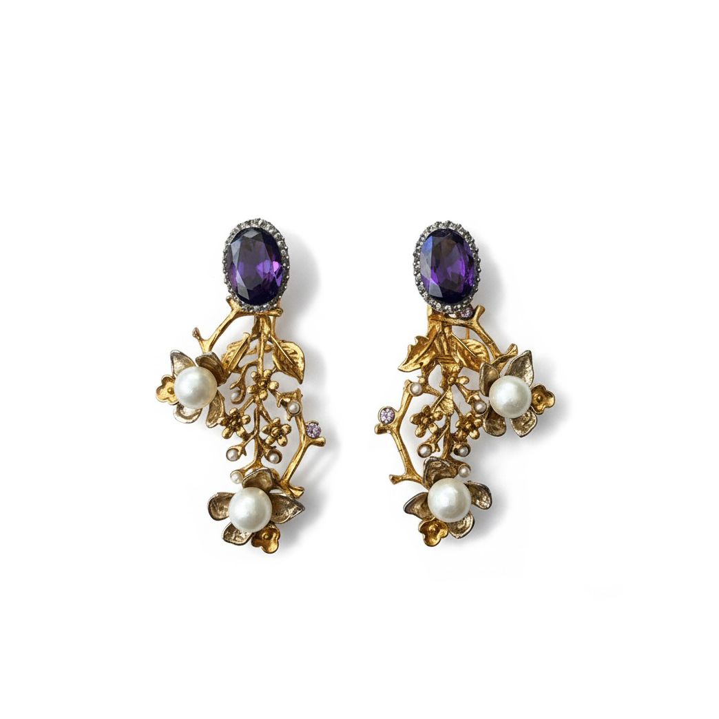 Amethyst Majesty Earrings - Handmade