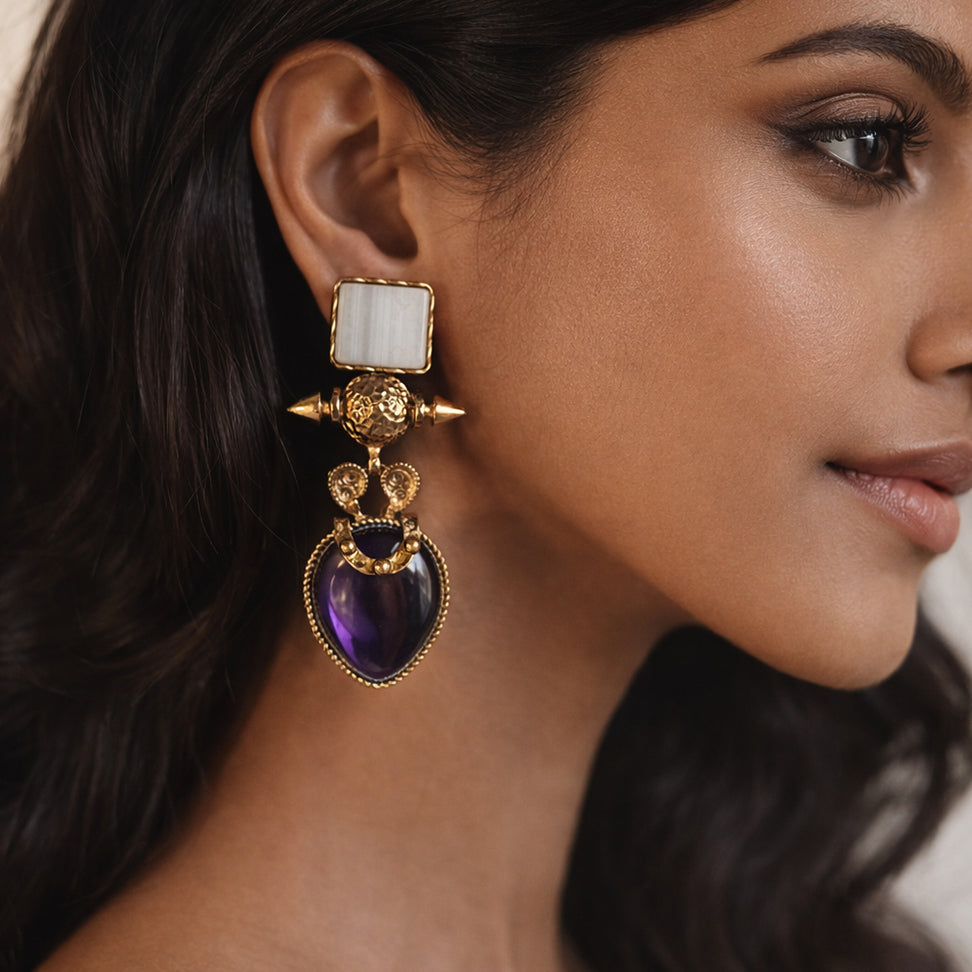 Amethyst Aura Earrings