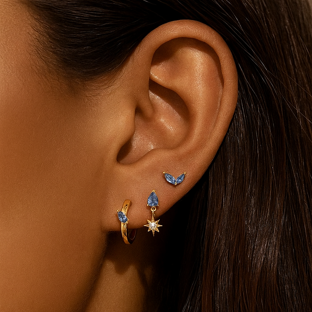 Azure Trio Earring Set