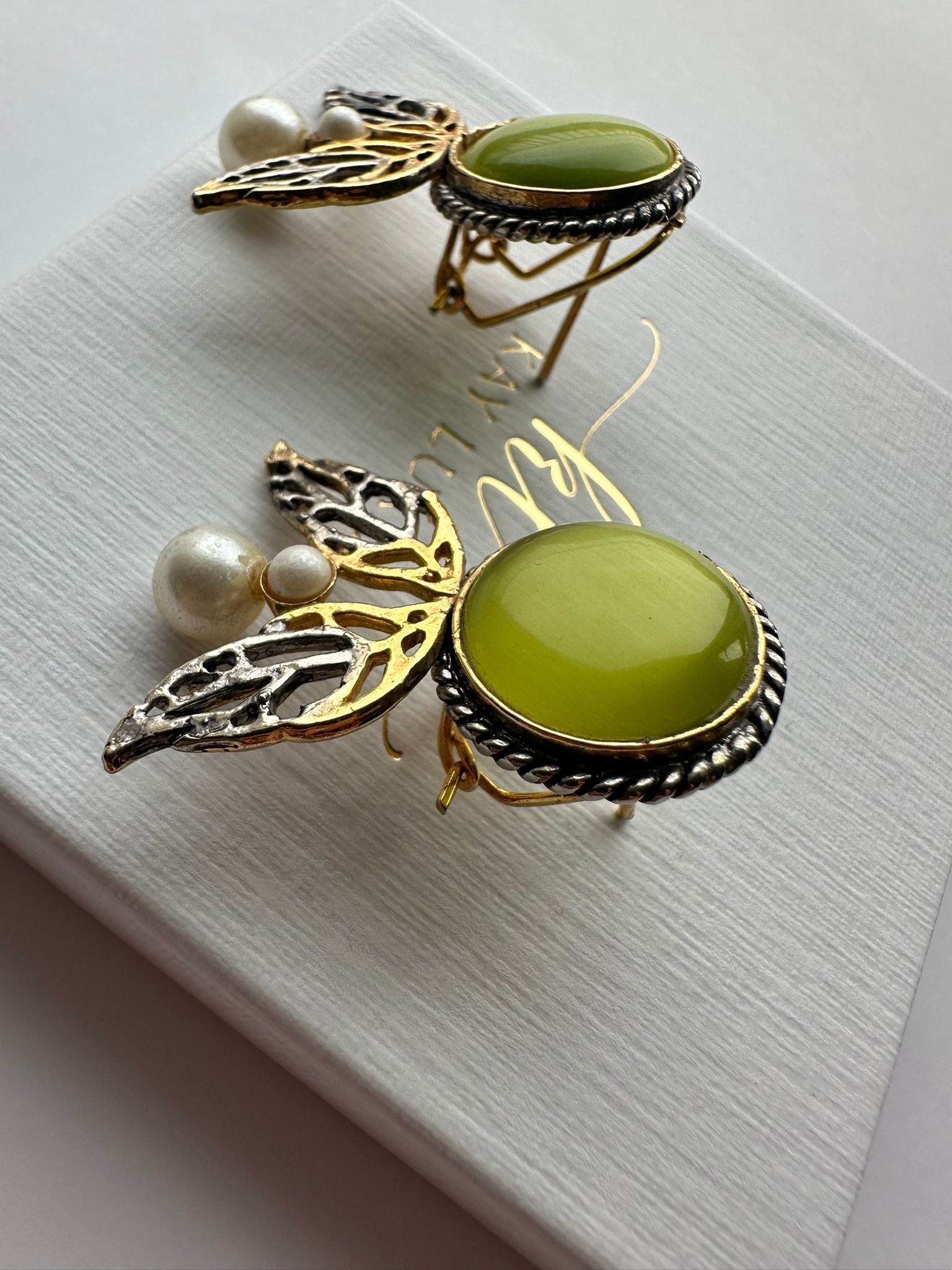 Verdant Glow Earrings - Handmade