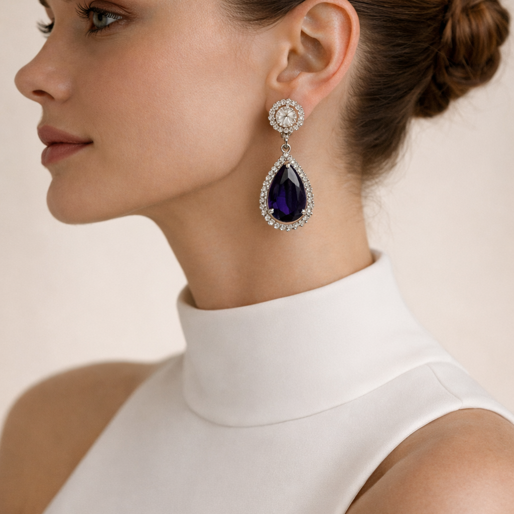 Violet Teardrop Earrings