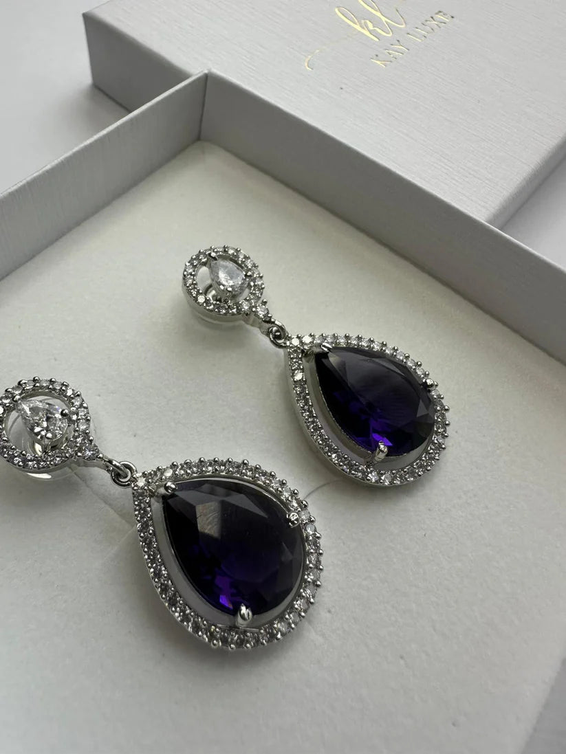 Violet Teardrop Earrings