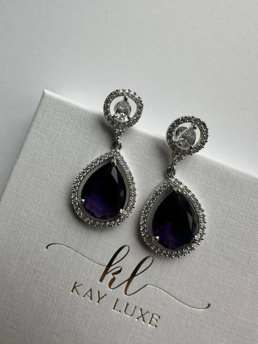 Violet Teardrop Earrings