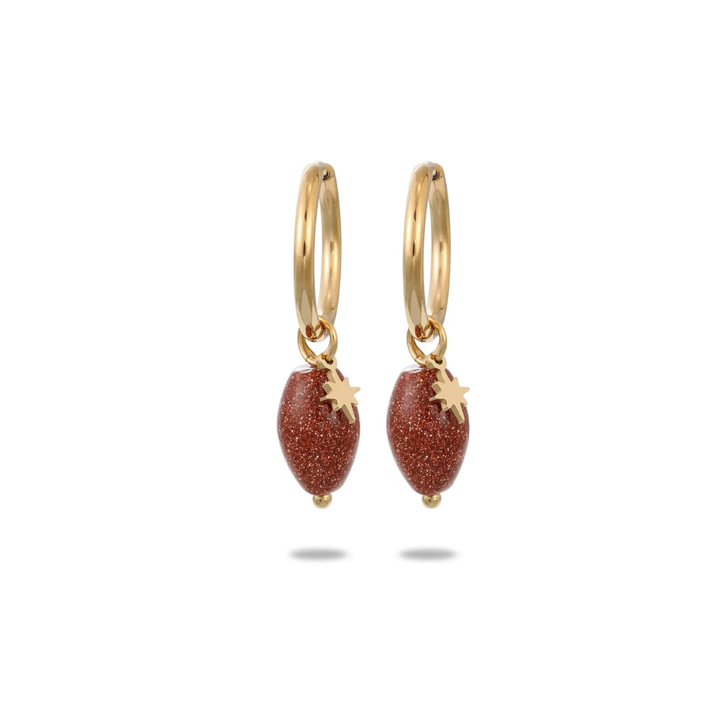 Amber Hoop Earrings