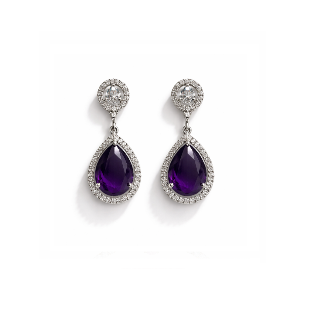 Violet Teardrop Earrings