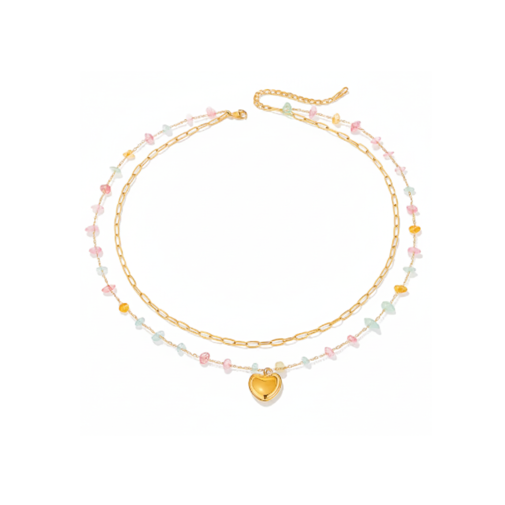 Daisy Drop Heart Necklace