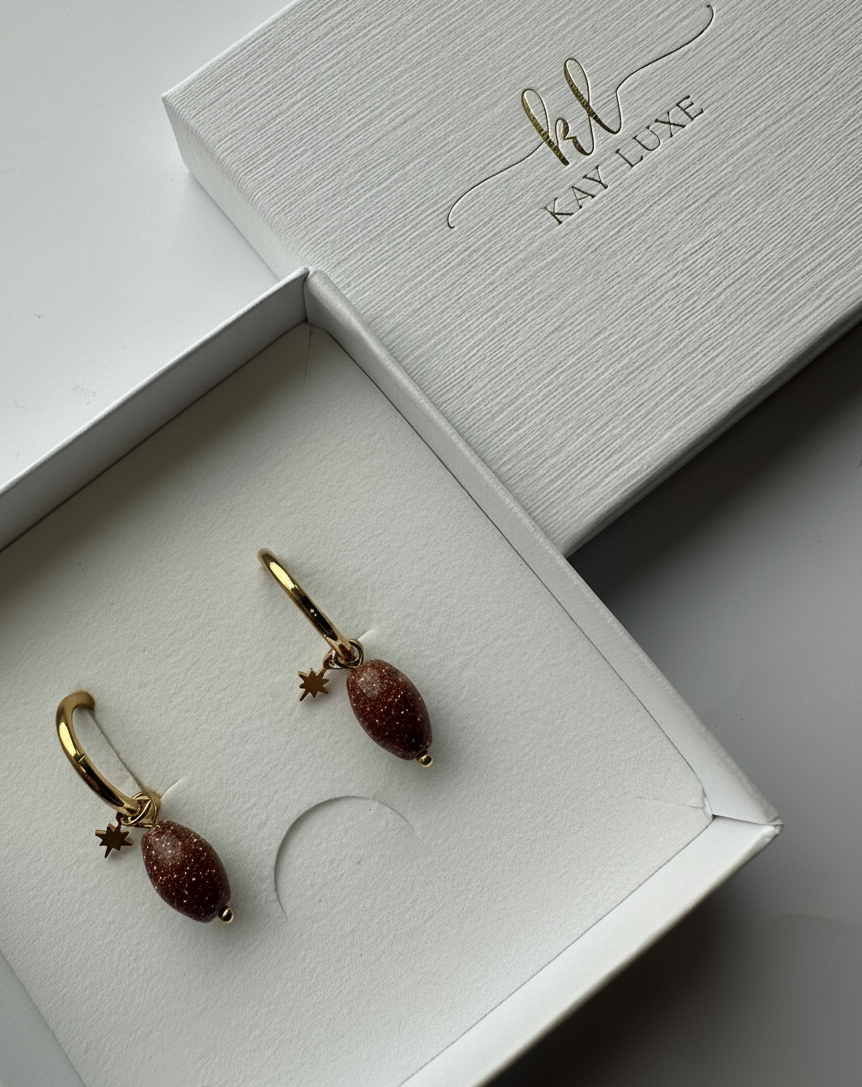 Amber Hoop Earrings