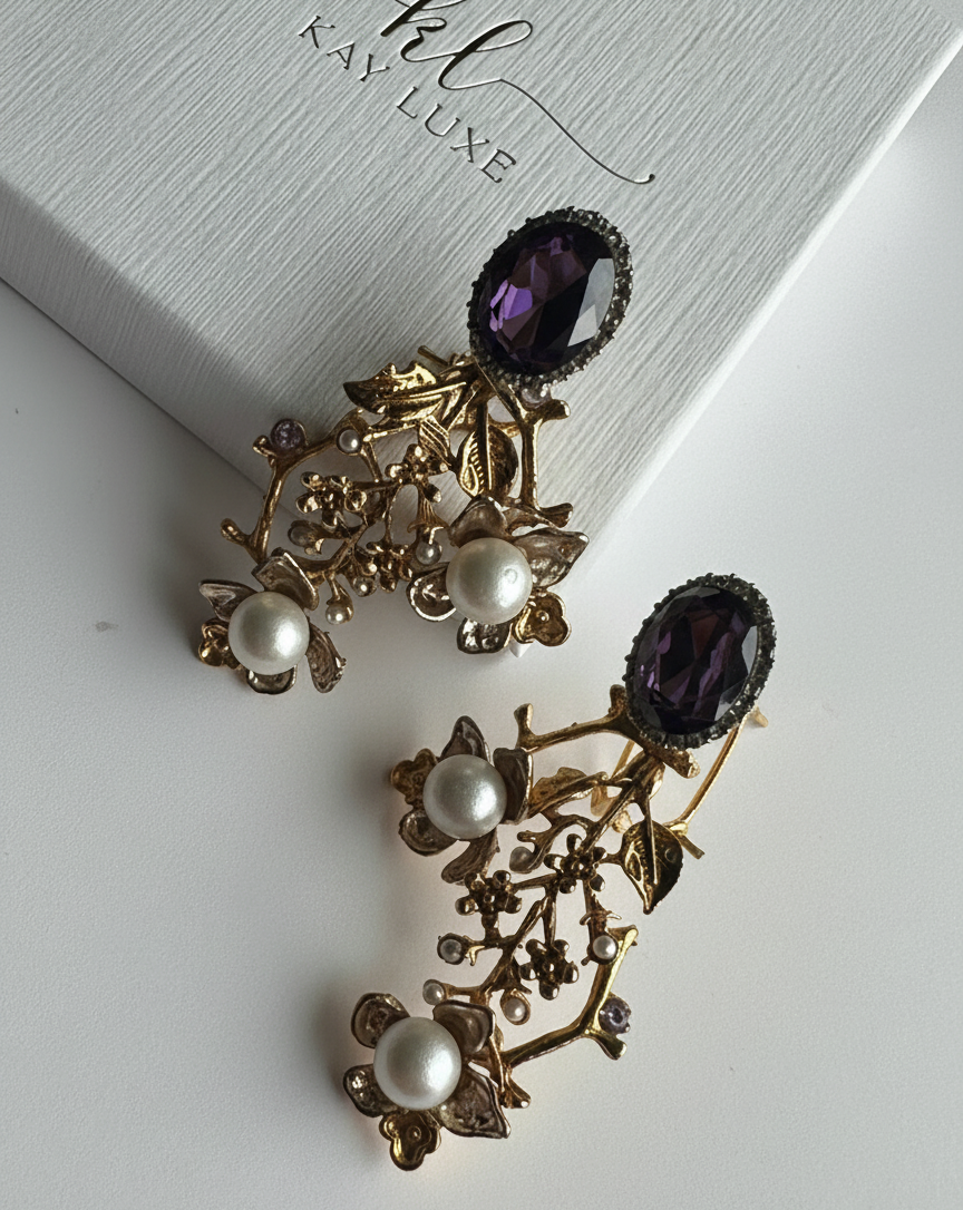Amethyst Majesty Earrings - Handmade