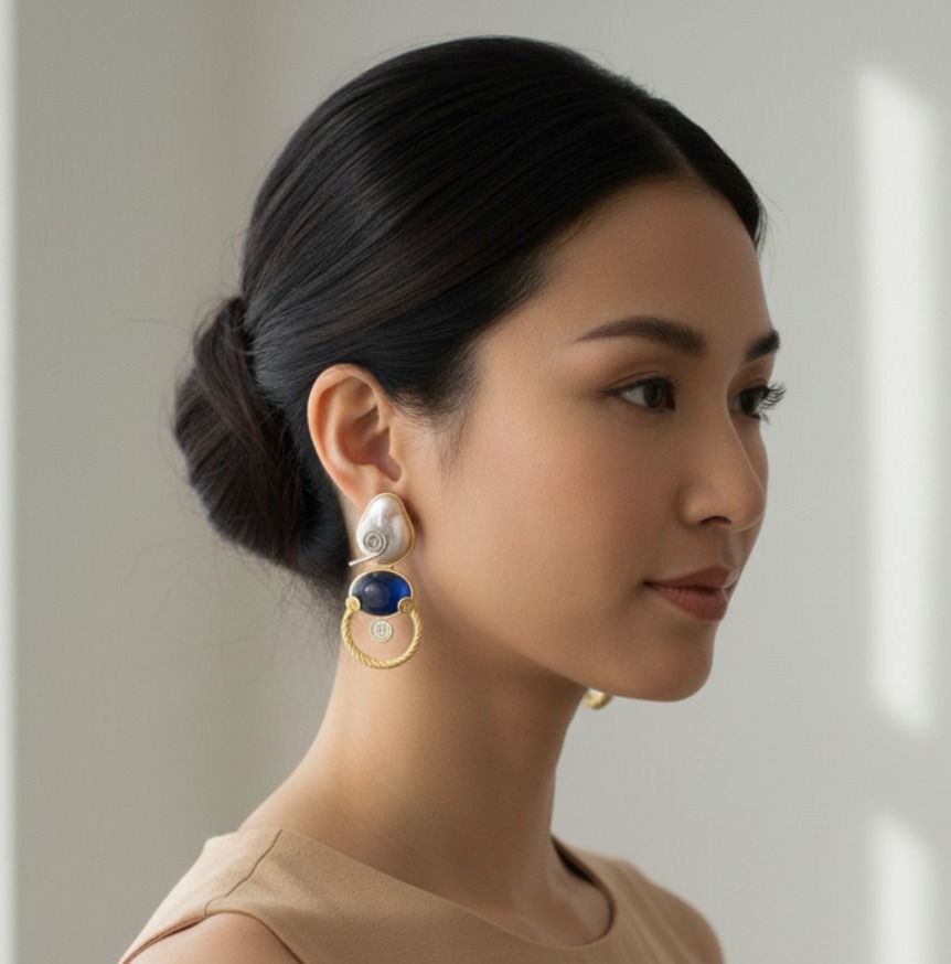 Midnight Tide Earrings - Handmade