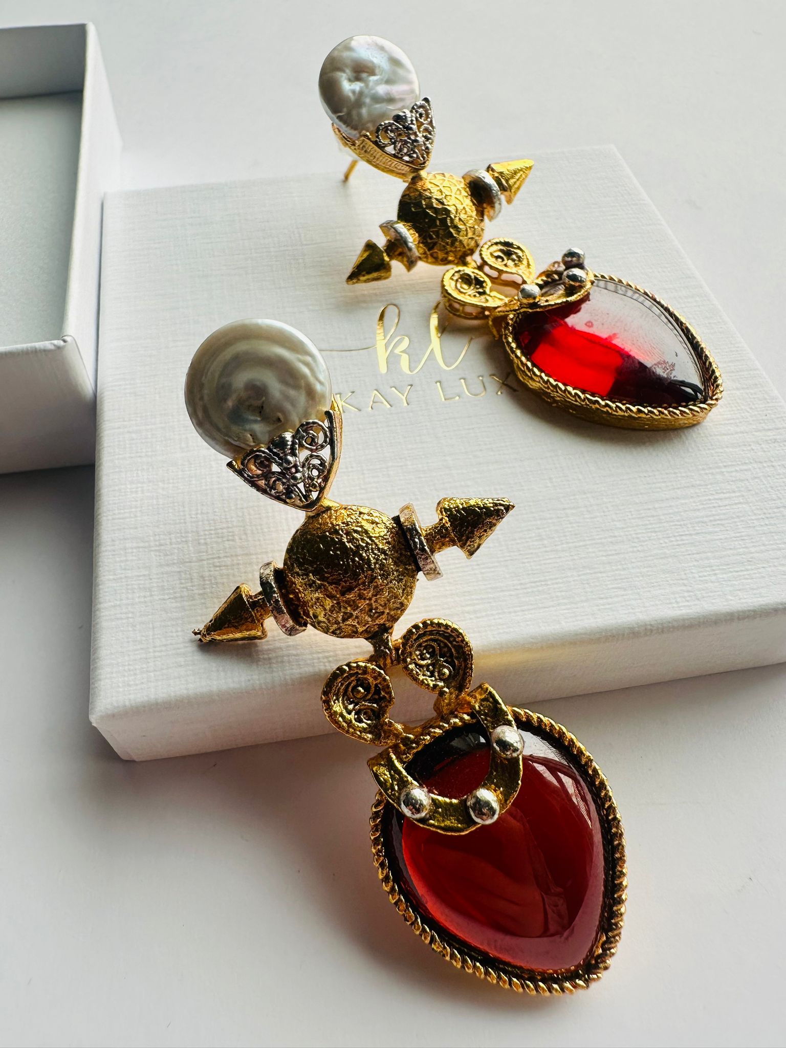 Scarlet Empress Earrings - Handmade