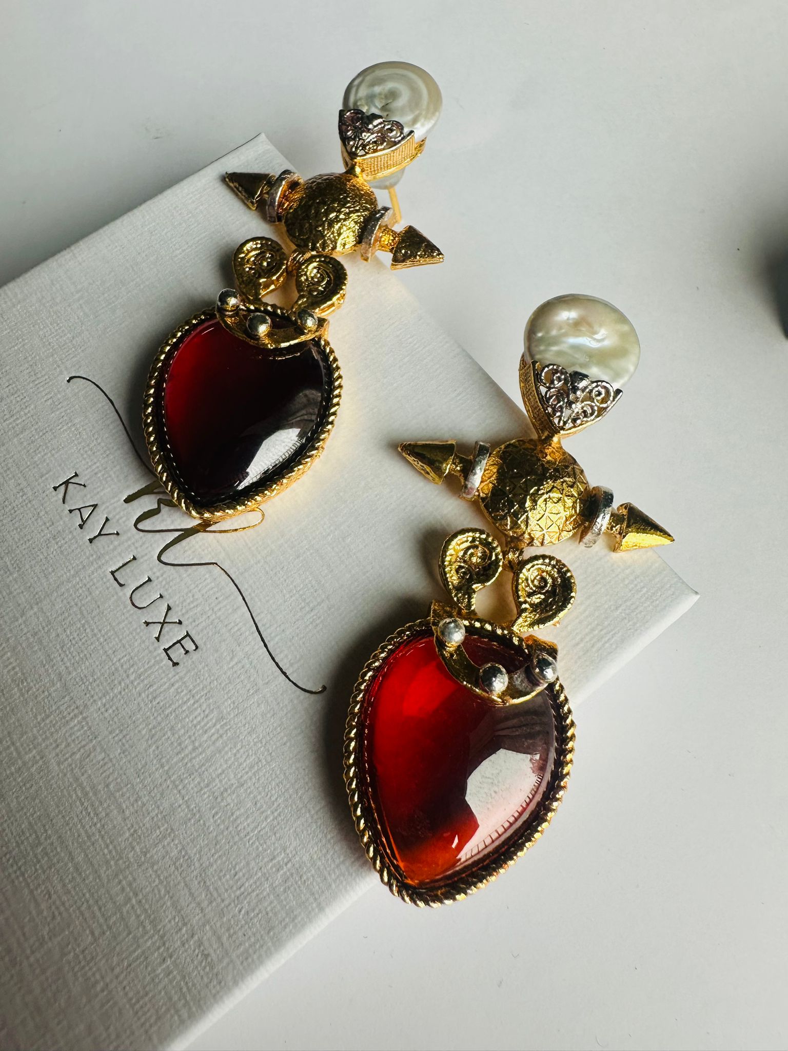 Scarlet Empress Earrings - Handmade