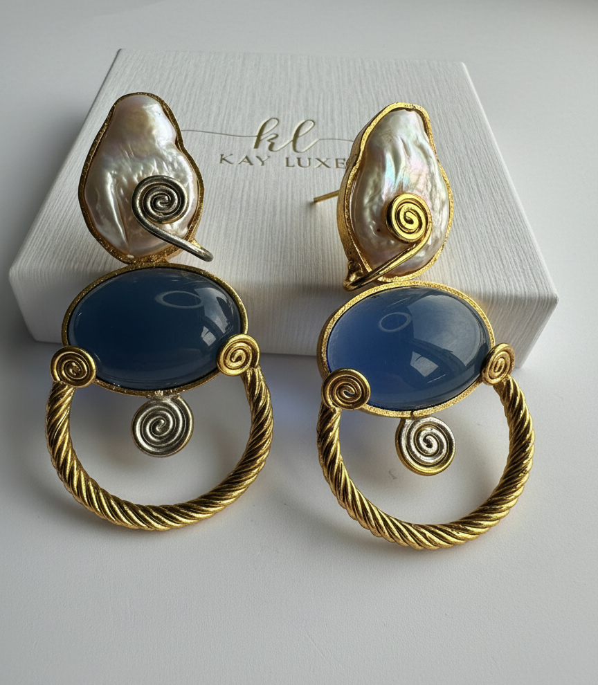 Midnight Tide Earrings - Handmade