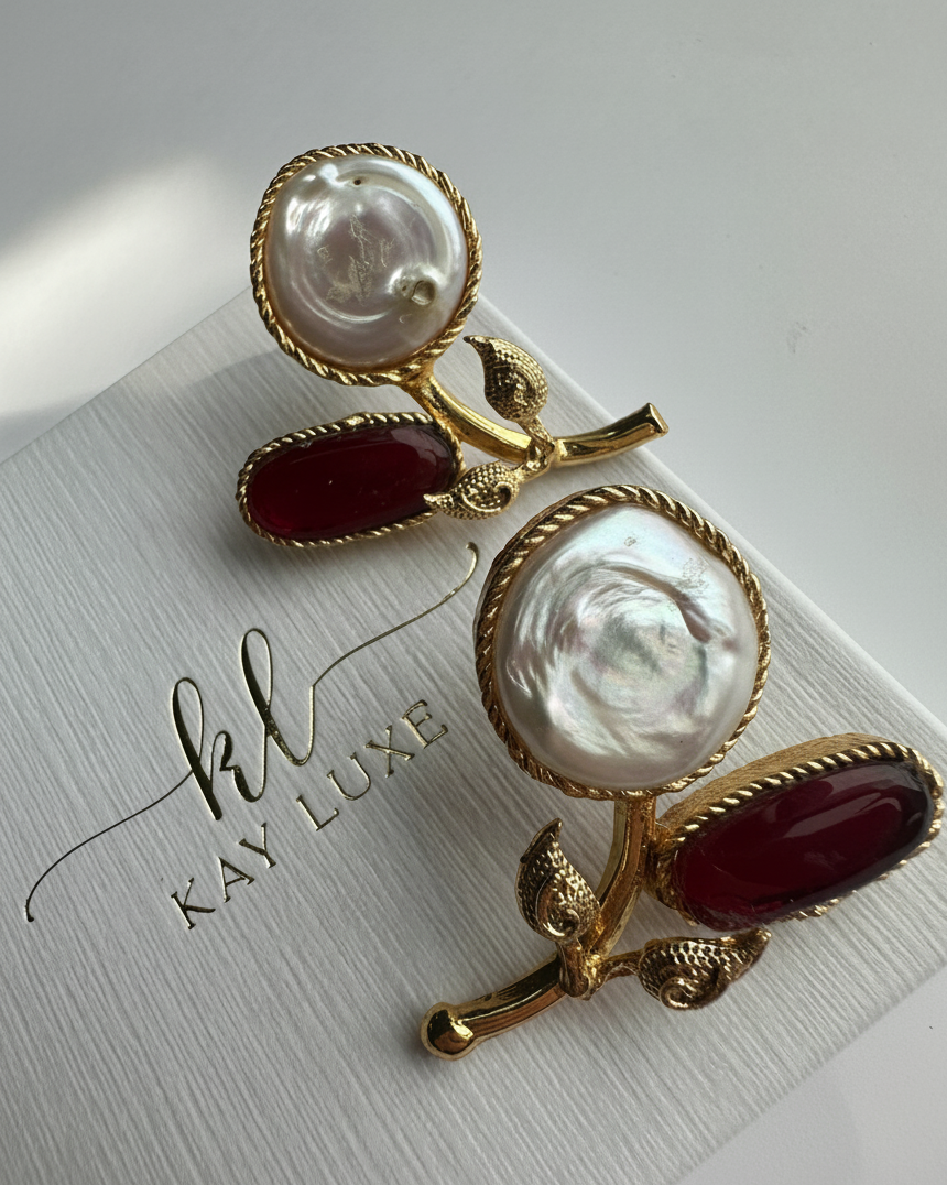 Garnet Earrings - Handmade