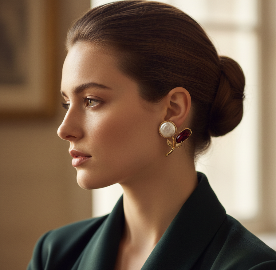 Garnet Earrings - Handmade