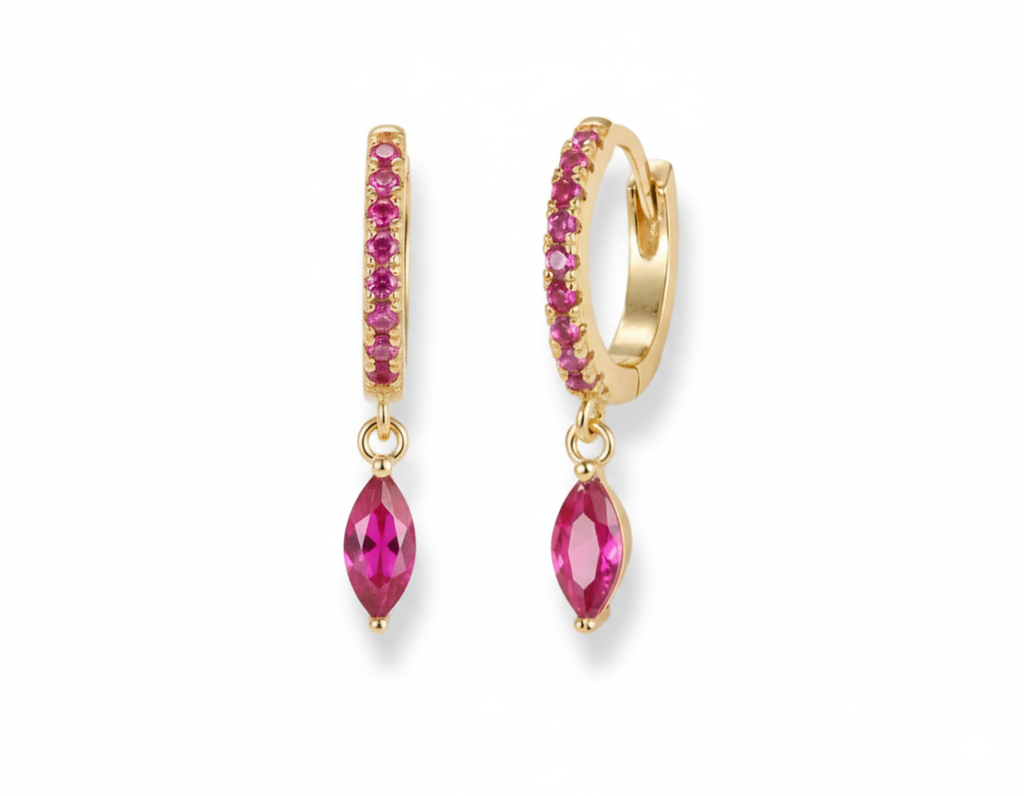 Luna Charm Mini Hoop Earrings