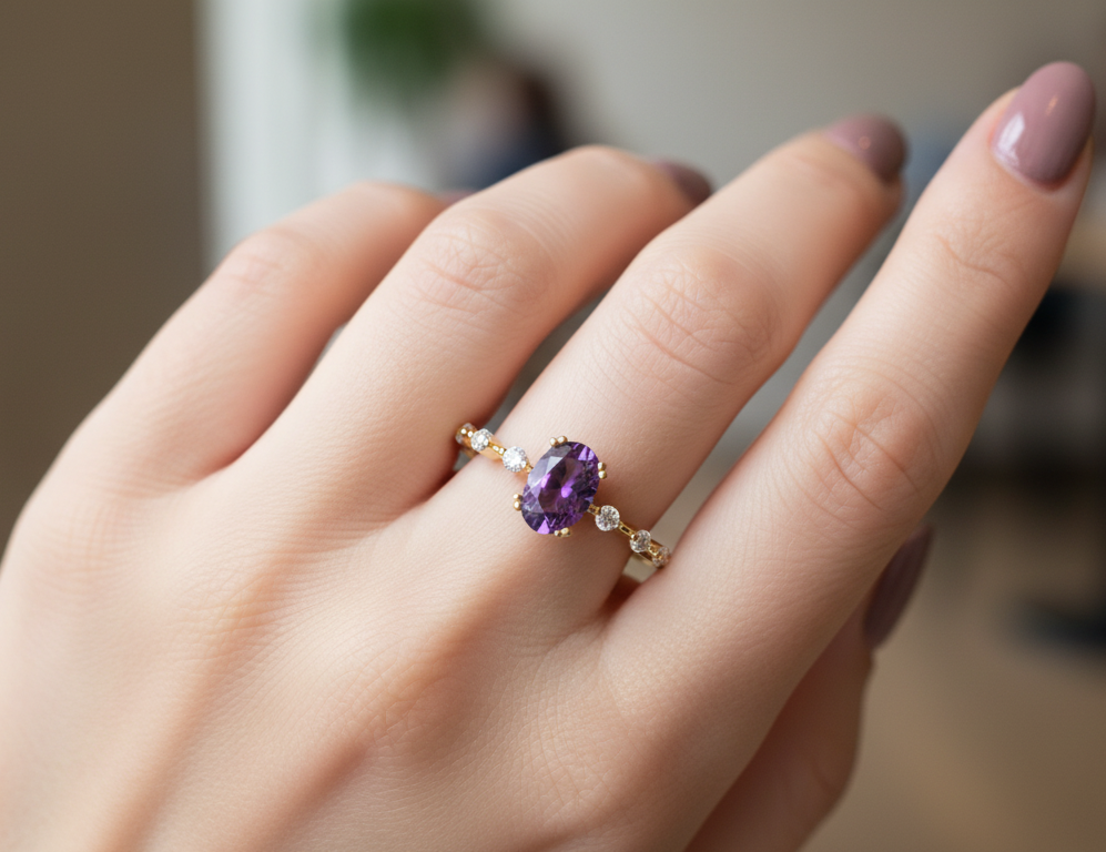 Amethyst Whisper Ring