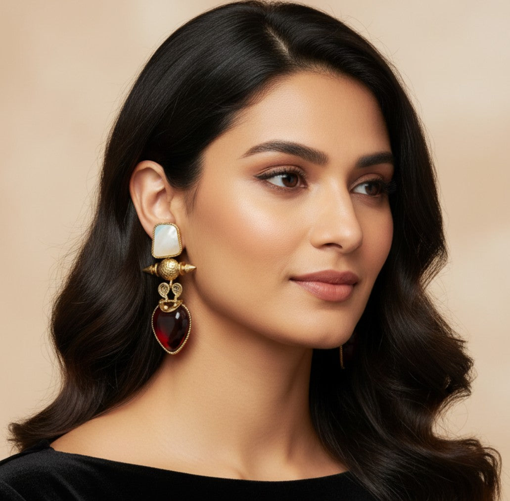 Scarlet Empress Earrings - Handmade