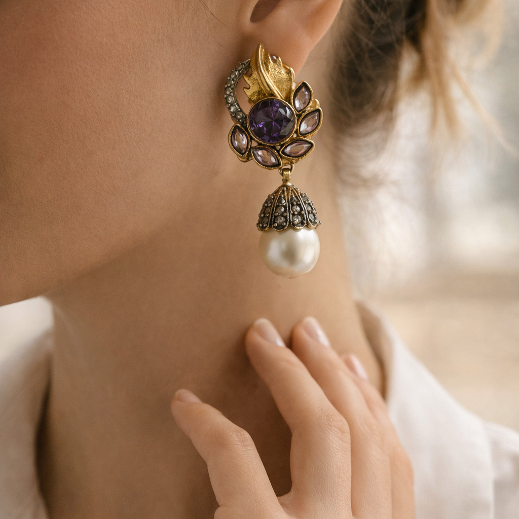 Regalia Bloom Pearl Earrings