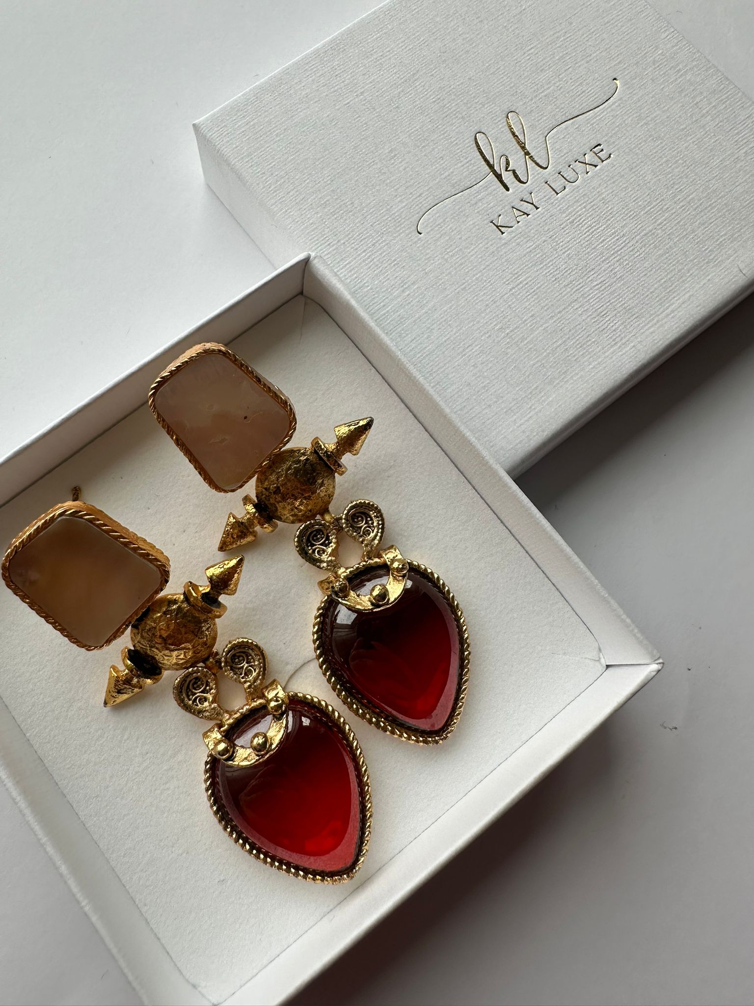 Scarlet Empress Earrings - Handmade