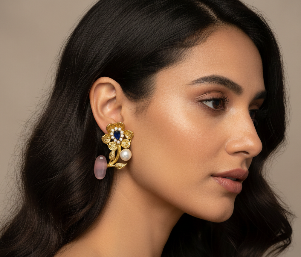 Rosé Earring - Handmade