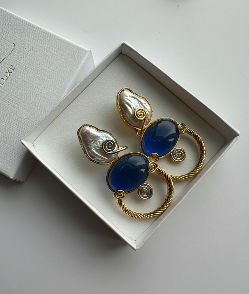 Midnight Tide Earrings - Handmade